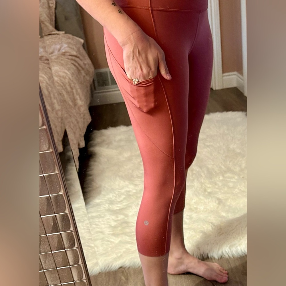 Rust Orange Cropped Leggings